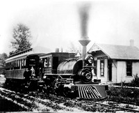 Chicago, Harlem and Batavia Railway train at the Oak Park Station, Randolph St. & Wisconsin Ave., c. 1890