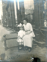 Woman and child on Lake Street, 1913