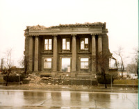 Oak Park Village Hall during demolition, 1986